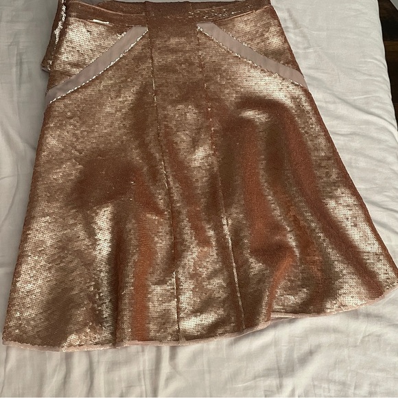 BCBGMAXAZRIA Gold Sequins Dress Size 04 Brand New - Picture 7 of 9